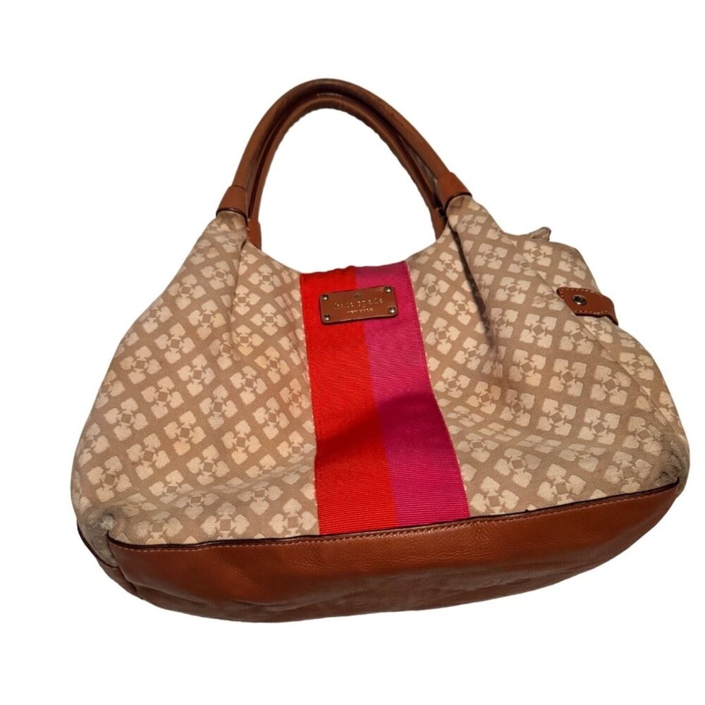 Kate Spade New York Stevie Classic Stucco Hobo Canvas Leather Handbag